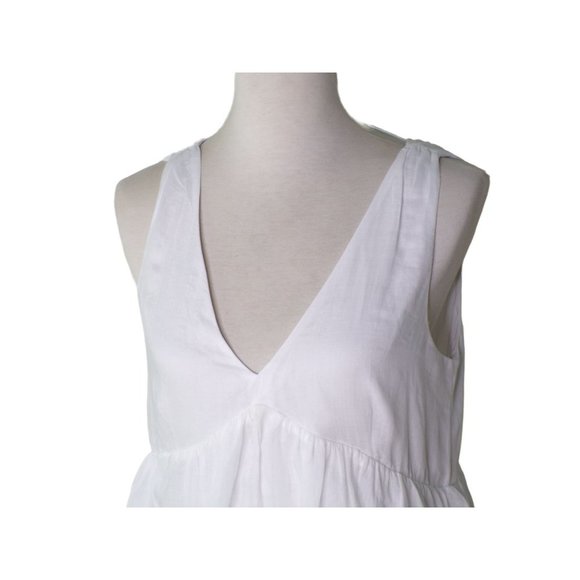 J CREW Swingy V-Neck Mini Dress White Ramie XX-Large #BI661 NEW - Picture 4 of 6